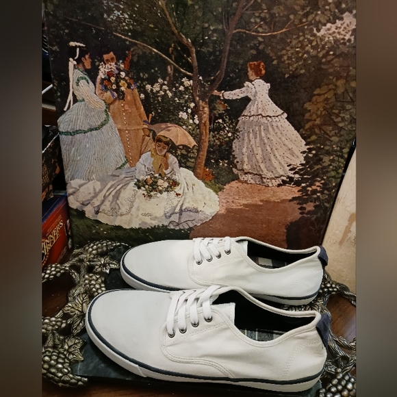 🛍👟H&M Man's White Canvas Sneakers Size 👟 9 U.S.A.,👕🩳A Fantastic Buy.📦 - Picture 15 of 16